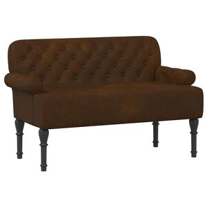 vidaXL Gombra tűz&ouml;tt loveseat Barna 120 x 65 x 78 cm Műsuede Bőr