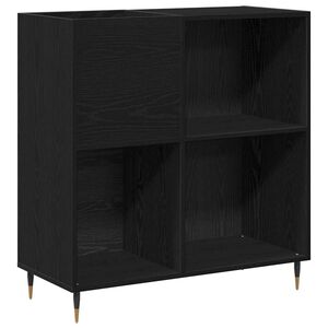 vidaXL Hanglemez szekr&eacute;ny Fekete t&ouml;lgy 85 x 38 x 89 cm Szerelt Fa
