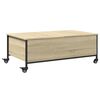 vidaXL sonoma t&ouml;lgy szerelt fa doh&aacute;nyz&oacute;asztal kerekekkel 91x55x34cm