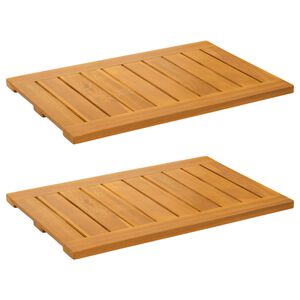 vidaXL F&uuml;rdőszoba szőnyeg 2 db Term&eacute;szetes 60 x 40 cm T&ouml;m&ouml;r Ak&aacute;cfa