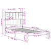 vidaXL fehér tömör fenyőfa könyvespolcos ágy matrac nélkül 75 x 190 cm