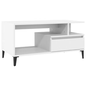 vidaXL feh&eacute;r szerelt fa doh&aacute;nyz&oacute;asztal 90x49x45 cm