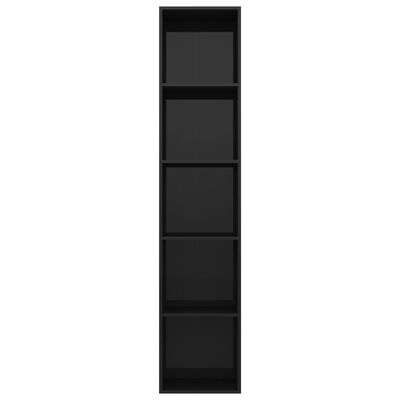 vidaXL magasfényű fekete forgácslap könyvszekrény 40 x 30 x 189 cm
