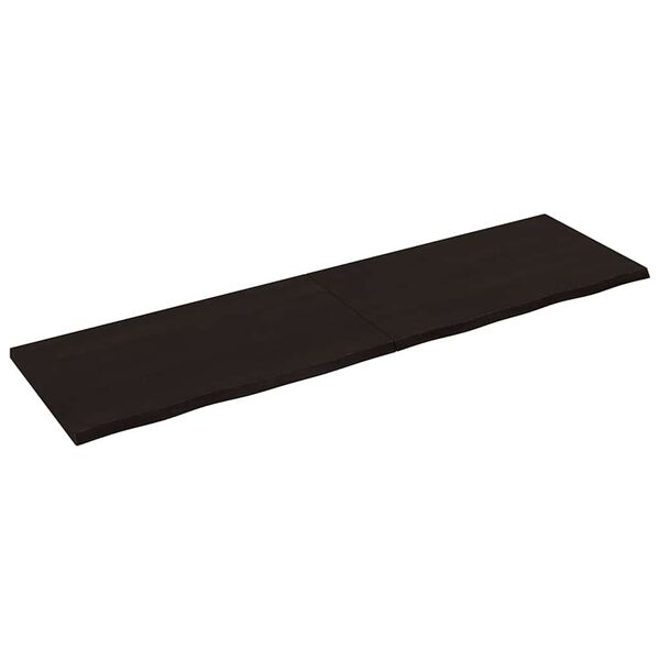 vidaXL s&ouml;t&eacute;tbarna kezelt t&ouml;m&ouml;r t&ouml;lgyfa fali polc 220 x 60 x (2-4) cm