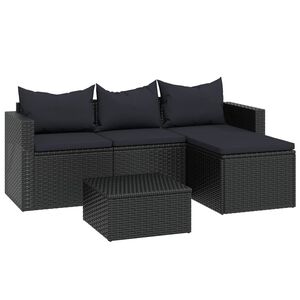 vidaXL fekete polyrattan kerti &uuml;lőgarnit&uacute;ra