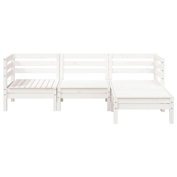 vidaXL 3 szem&eacute;lyes feh&eacute;r t&ouml;m&ouml;r fenyőfa kerti kanap&eacute; l&aacute;btart&oacute;val