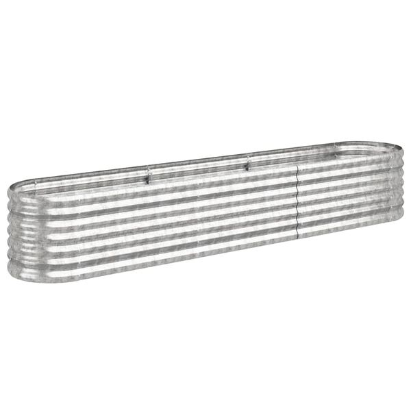 vidaXL ezüstszínű horganyzott acél kerti magaságyás 224x40x36 cm