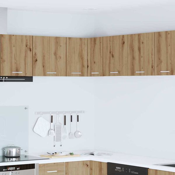 vidaXL F&uuml;ggő szekr&eacute;ny Artisan t&ouml;lgy &eacute;s feh&eacute;r 57 x 57 x 40 cm Faanyag