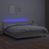 vidaXL kr&eacute;msz&iacute;nű műbőr rug&oacute;s &aacute;gy matraccal &eacute;s LED-del 180x200 cm
