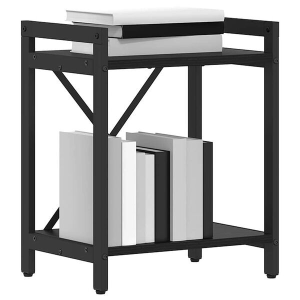 vidaXL K&ouml;nyvespolc Fekete t&ouml;lgy 40 x 30 x 50 cm Faanyag