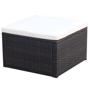vidaXL Barna polyrattan ottom&aacute;n zs&aacute;moly 53x53x30 cm