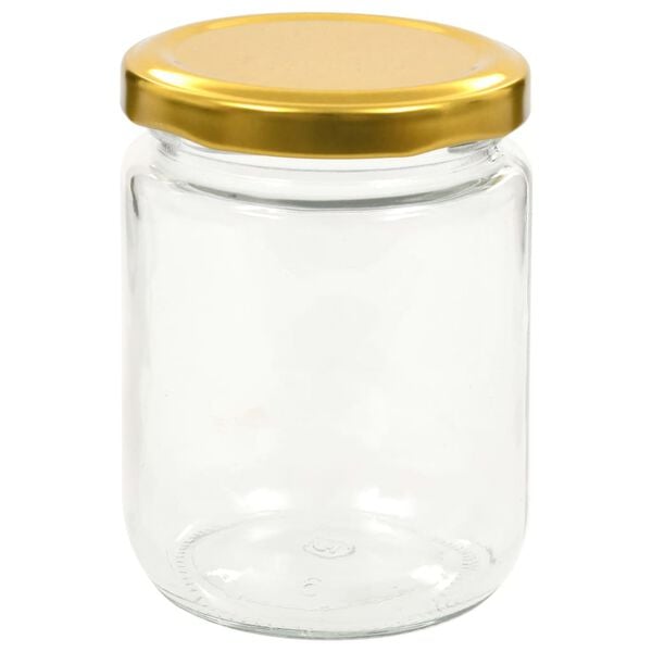 vidaXL 96 db 230 ml-es befőttes&uuml;veg aranysz&iacute;nű tetővel