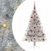 vidaXL Mesters&eacute;ges, előre vil&aacute;g&iacute;tott kar&aacute;csonyi fa Ez&uuml;st 120 cm PET