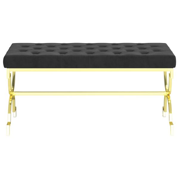 vidaXL fekete b&aacute;rsony &eacute;s rozsdamentes ac&eacute;l pad 99 cm