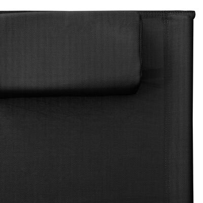 vidaXL 2 db fekete-szürke textilén napozóágy