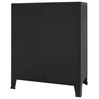 vidaXL ipari stílusú fekete fém fiókos szekrény 78 x 40 x 93 cm