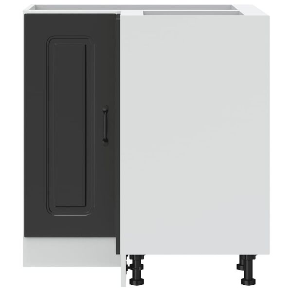 vidaXL Konyhai sarok alapszekrény Kalmar fekete színű műfa