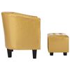 vidaXL f&eacute;nyes aranysz&iacute;nű műbőr kagyl&oacute;fotel l&aacute;bzs&aacute;mollyal