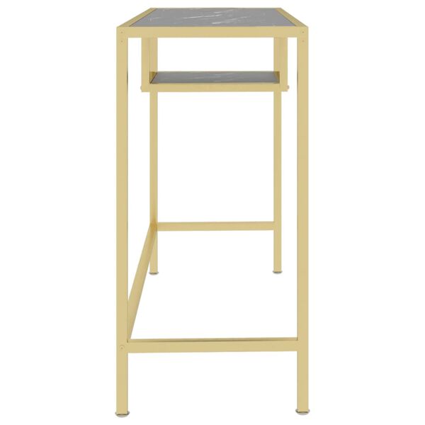 vidaXL fekete márvány edzett üveg számítógépasztal 100 x 36 x 74 cm