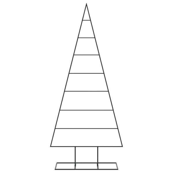 vidaXL fekete f&eacute;m kar&aacute;csonyfa dekor&aacute;ci&oacute;hoz 180 cm