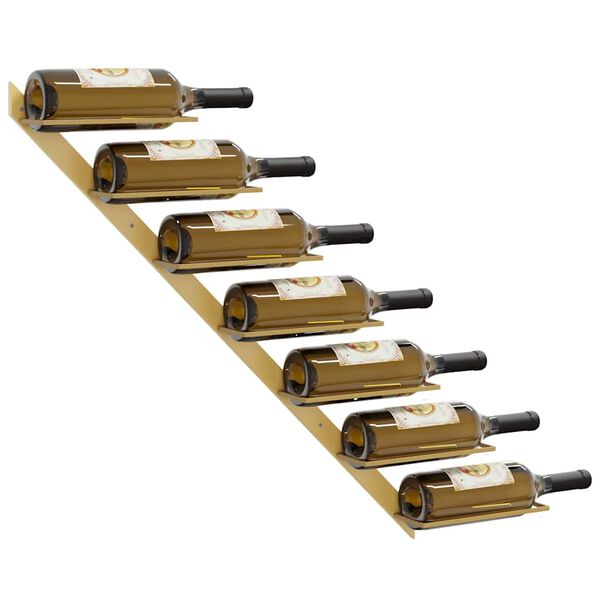 vidaXL 2 db arany f&eacute;m falra szerelhető bortart&oacute; &aacute;llv&aacute;ny 7 palacknak