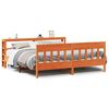 vidaXL viaszbarna t&ouml;m&ouml;r fenyőfa &aacute;gy matrac n&eacute;lk&uuml;l 200 x 200 cm