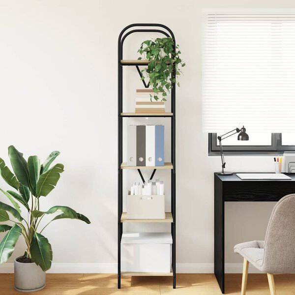 vidaXL K&ouml;nyvespolc Sonoma t&ouml;lgy 40 x 30 x 183 cm Faanyag