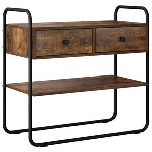 vidaXL Konzolasztal F&uuml;st&ouml;s T&ouml;lgy 80 x 40 x 75 cm Szerelt Fa