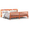 vidaXL viaszbarna t&ouml;m&ouml;r fenyőfa &aacute;gy matrac n&eacute;lk&uuml;l 200 x 200 cm