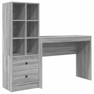 vidaXL Asztal Sz&uuml;rke Sonoma 145,5 x 40 x 127 cm 2 db