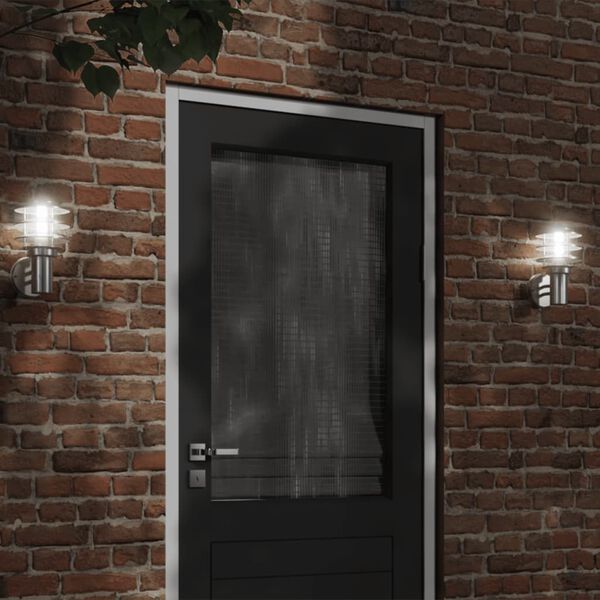 vidaXL 2 db ez&uuml;stsz&iacute;nű rozsdamentes ac&eacute;l k&uuml;lt&eacute;ri falil&aacute;mpa