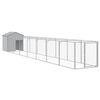vidaXL vil&aacute;gossz&uuml;rke horganyzott ac&eacute;l kutyakennel 117 x 813 x 123 cm