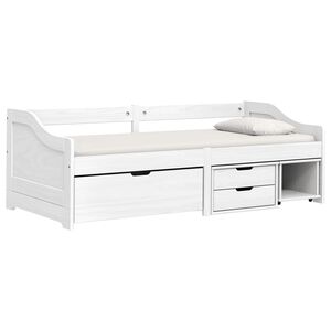 vidaXL IRUN feh&eacute;r t&ouml;m&ouml;r fenyőfa kanap&eacute;&aacute;gy 3 fi&oacute;kkal 90 x 200 cm