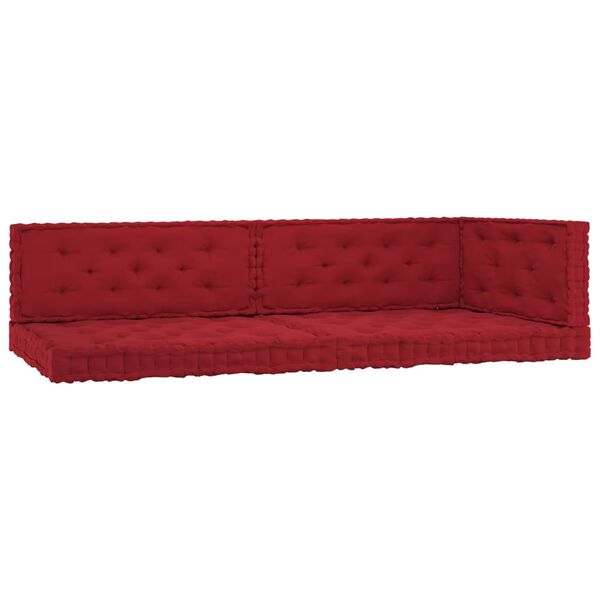 vidaXL 5 db burgundi v&ouml;r&ouml;s pamut raklapb&uacute;tor-padl&oacute;p&aacute;rna