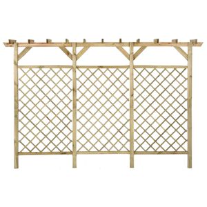 vidaXL impregn&aacute;lt fenyőfa kerti ker&iacute;t&eacute;s pergolatetővel 300x50x200cm