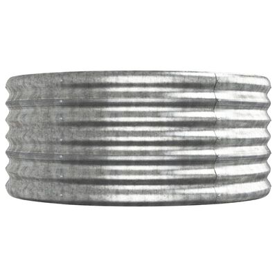 vidaXL ezüstszínű porszórt acél kerti magaságyás 368x80x36 cm
