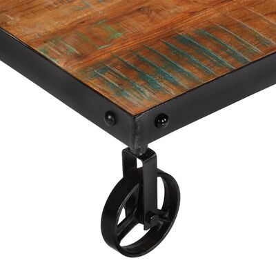 vidaXL újrahasznosított fa dohányzóasztal kerekekkel 100x 60 x 26 cm