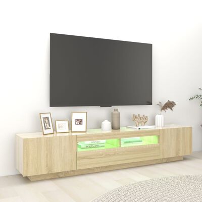 vidaXL sonoma-tölgy színű TV-szekrény LED-lámpákkal 200 x 35 x 40 cm