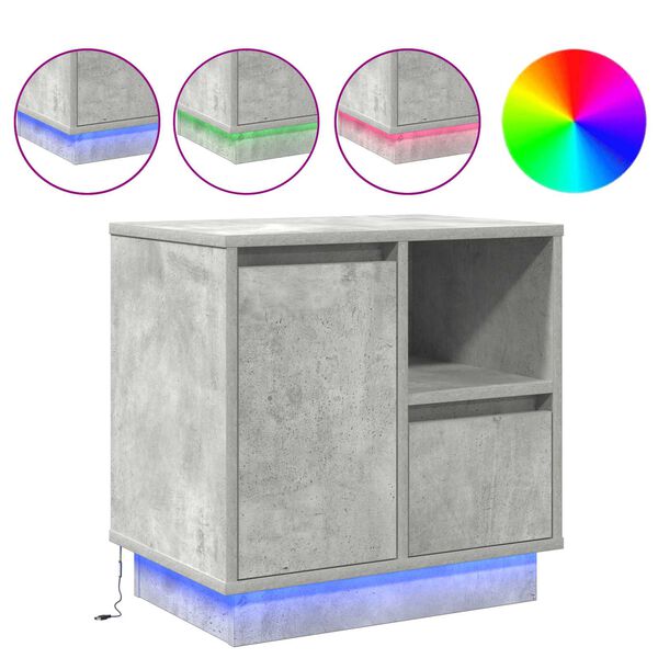 vidaXL &Eacute;jjeliszekr&eacute;ny fi&oacute;kkal Beton Sz&uuml;rke 50 x 34,5 x 50 cm Faanyag