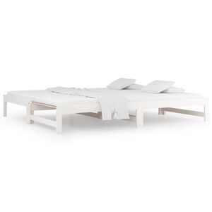 vidaXL feh&eacute;r t&ouml;m&ouml;r fenyőfa kih&uacute;zhat&oacute; kanap&eacute;&aacute;gy 2 x (80 x 200) cm