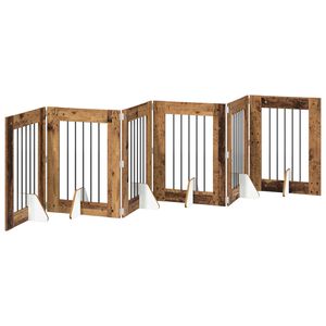 vidaXL &Ouml;sszecsukhat&oacute; kutyaker&iacute;t&eacute;s &aacute;llv&aacute;nyokkal 6 pcs Antik Fa 362 cm