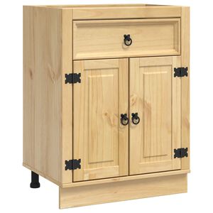 vidaXL Cabinet fi&oacute;kkal SKI M&eacute;zes Barna 60 x 46 x 81,5 cm T&ouml;m&ouml;r fenyőfa