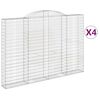 vidaXL 4 db &iacute;ves horganyzott vas gabion kos&aacute;r 300x30x200/220 cm