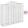 vidaXL 7 db &iacute;ves horganyzott vas gabion kos&aacute;r 200x50x160/180 cm