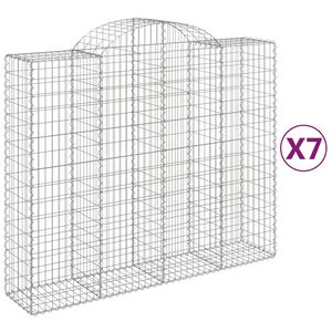 vidaXL 7 db &iacute;ves horganyzott vas gabion kos&aacute;r 200x50x160/180 cm