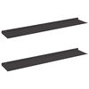 vidaXL Lebegő polc 2 db Fekete 100 x 18 x 2,5 cm Ac&eacute;l