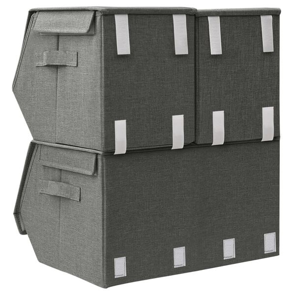 vidaXL 3 db antracitsz&uuml;rke sz&ouml;vet rak&aacute;solhat&oacute; t&aacute;rol&oacute;doboz