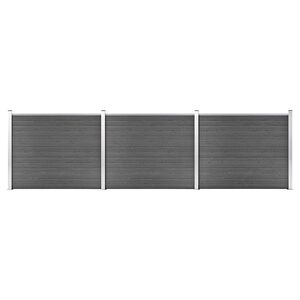vidaXL fekete WPC ker&iacute;t&eacute;spanelszett 526 x 146 cm
