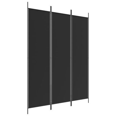 vidaXL 3 paneles fekete szövet térelválasztó 150 x 200 cm