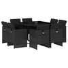 vidaXL 9 r&eacute;szes fekete polyrattan kerti &eacute;tkezőgarnit&uacute;ra p&aacute;rn&aacute;kkal